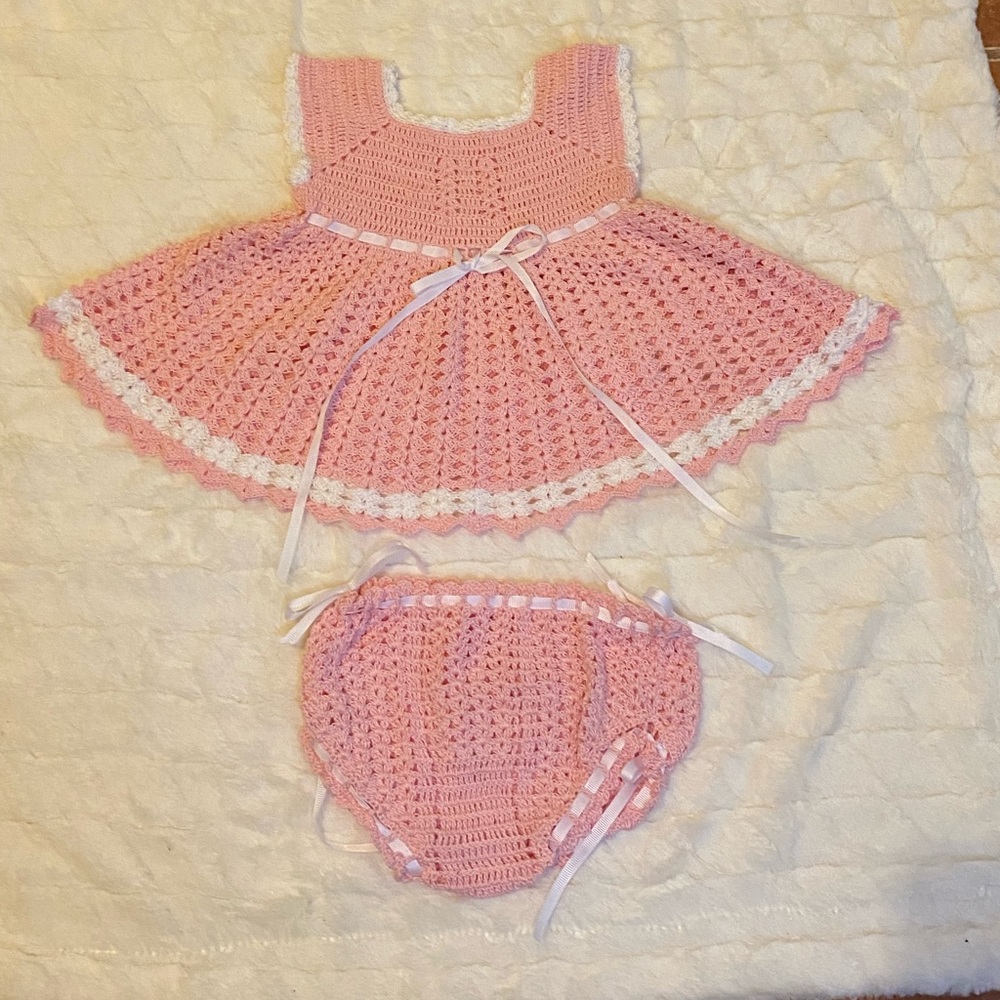 Crochet first born baby set.
